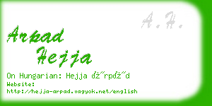 arpad hejja business card